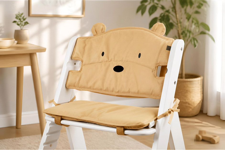 Tinydo Hochstuhl-Sitzkissen in Sand – bequeme Sitzauflage mit Memory-Schaum