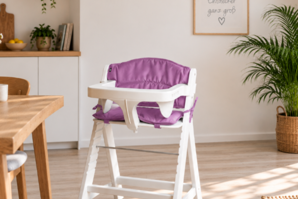 Tinydo Hochstuhl-Sitzkissen mit Memory-Schaum – komfortable und pflegeleichte Sitzauflage für den Familienalltag für Hauck Alpha, Stokke Tripp Trapp, Safety 1st. Timba und Ikea Antilop