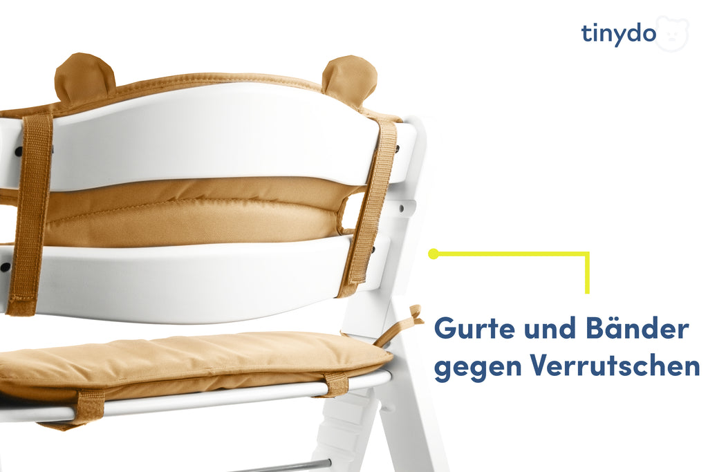 Gurte und Bänder gegen Verrutschen am Tinydo Sitzkissen im Bärchendesign passend für Hauck Alpha