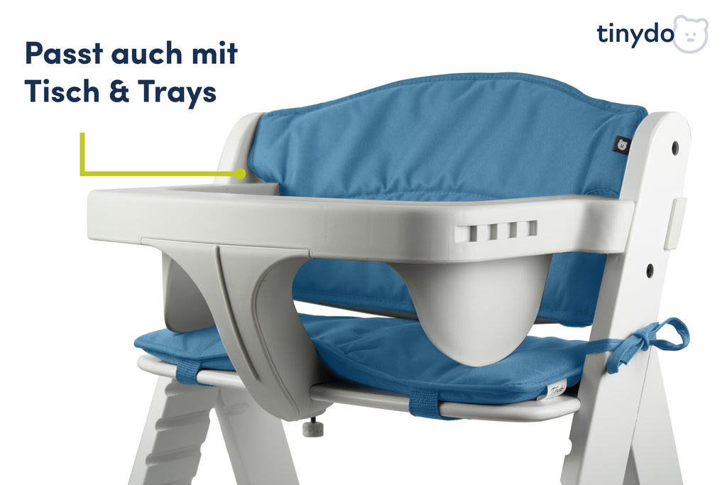 Tinydo Sitzkissen in Blau passend für Hauck Alpha mit Tisch und Tray