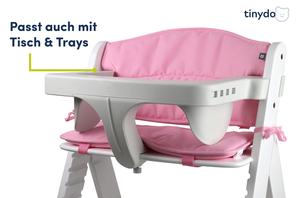 Tinydo Sitzkissen in Rosa passend für Hauck Alpha mit Tisch und Tray