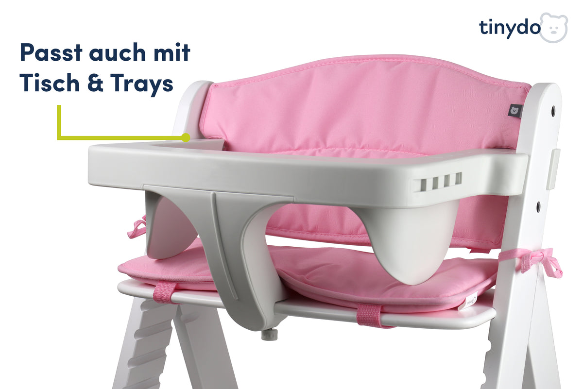Tinydo Sitzkissen in Rosa passend für Hauck Alpha mit Tisch und Tray