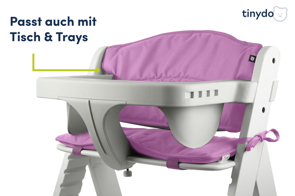 Tinydo Sitzkissen in Violett passend für Hauck Alpha mit Tisch und Tray