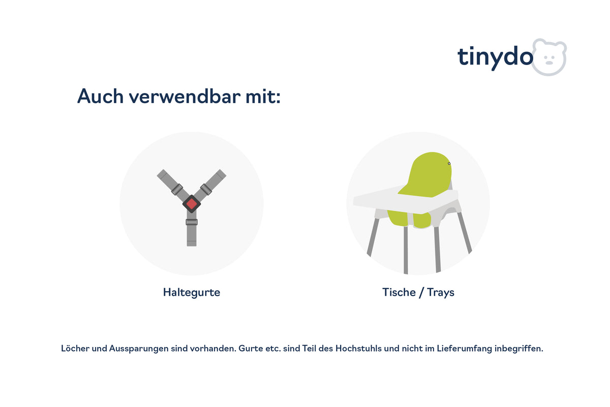 Tinydo Sitzkissen im Bärchendesign passend für IKEA Antilop Verwendung mit Haltegurten und Tischen