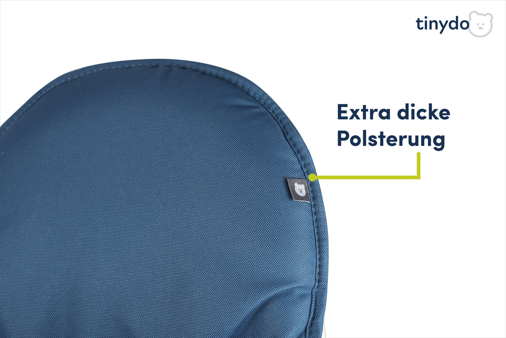 Extra dicke Polsterung des dunkelblauen Tinydo Sitzkissens passend für IKEA Antilop