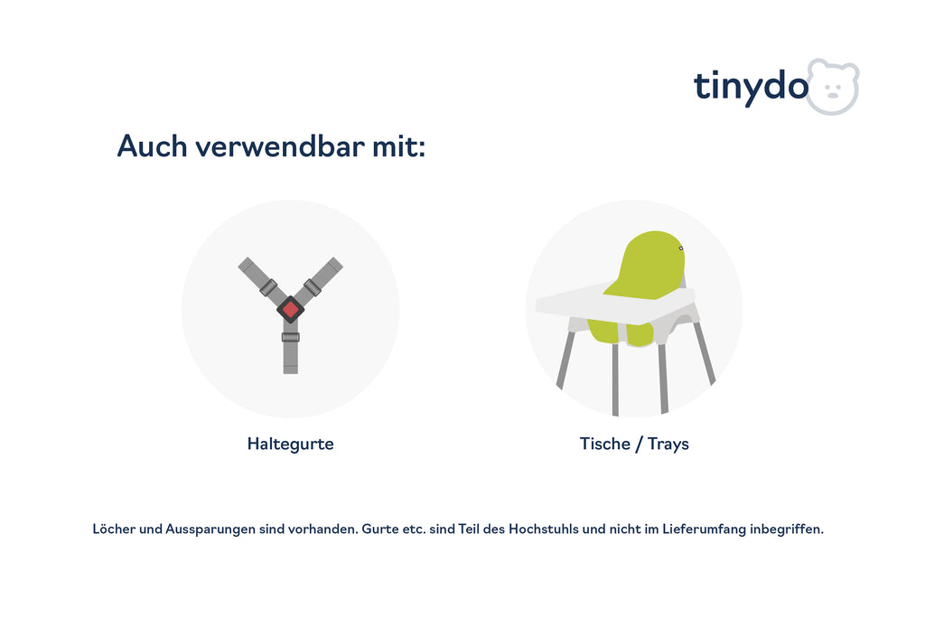 Tinydo Sitzkissen in Rosa passend für IKEA Antilop Verwendung mit Haltegurten und Tischen