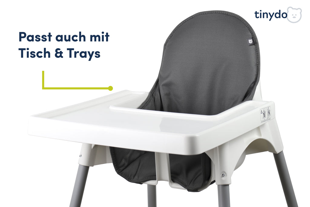 Tinydo Sitzkissen in Dunkelgrau passend für IKEA Antilop mit Tisch und Tray
