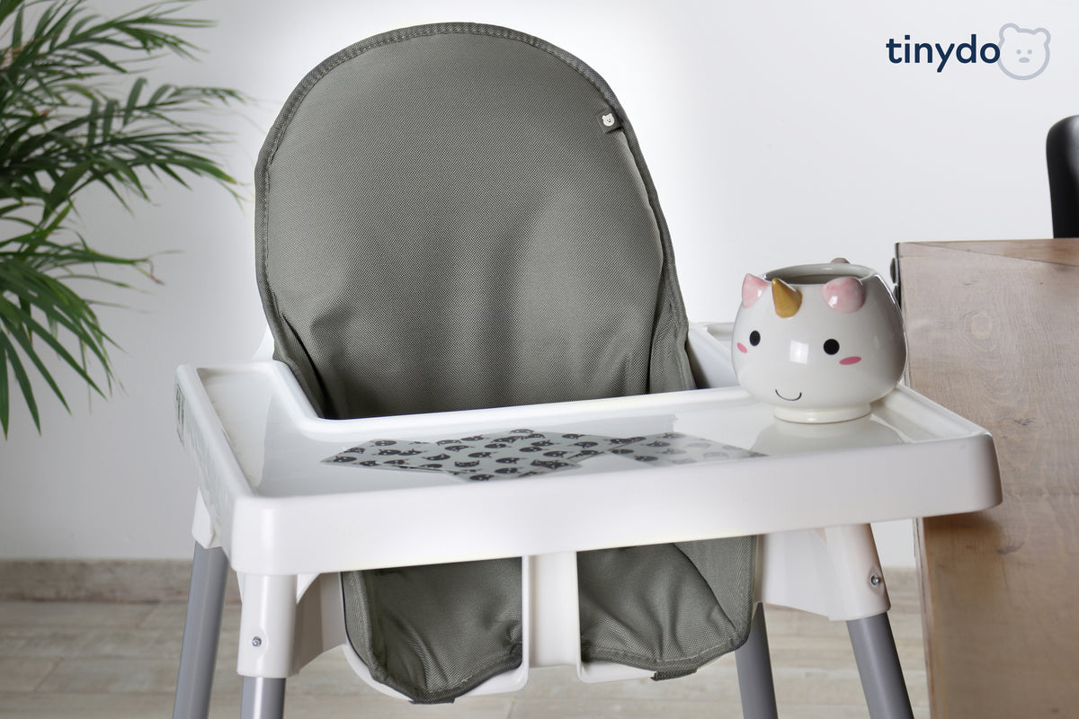 Salbeigraues Tinydo Sitzkissen passend für IKEA Antilop mit Tisch und Tray