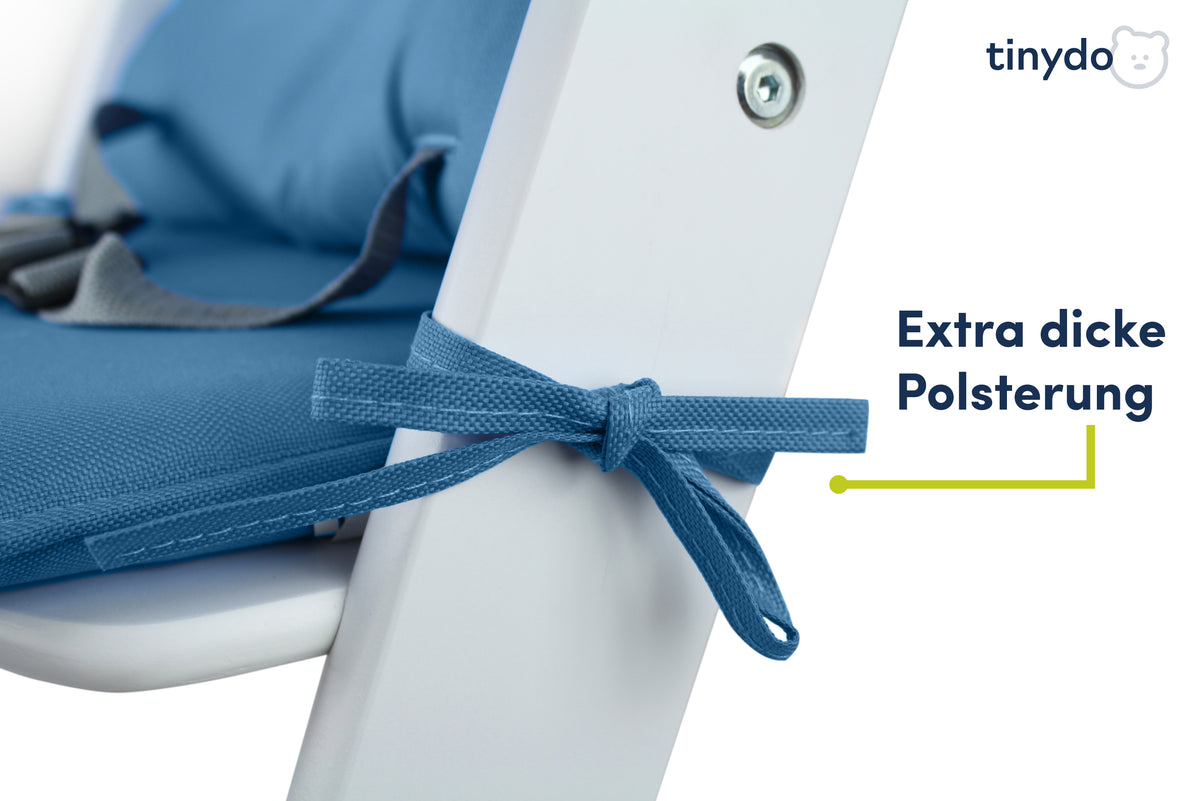 Extra dicke Polsterung des blauen Tinydo Sitzkissens passend für Safety 1st Timba