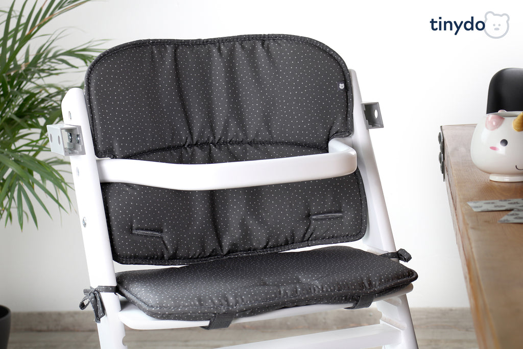 Gepunktetes Tinydo Sitzkissen passend für  Safety 1st Timba mit Tisch und Trays
