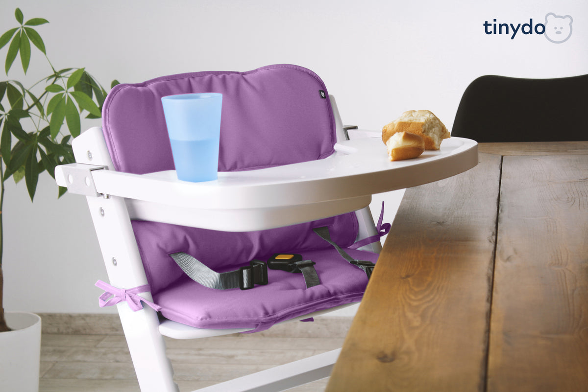 Violettes Tinydo Sitzkissen passend für  Safety 1st Timba mit Tisch und Tray