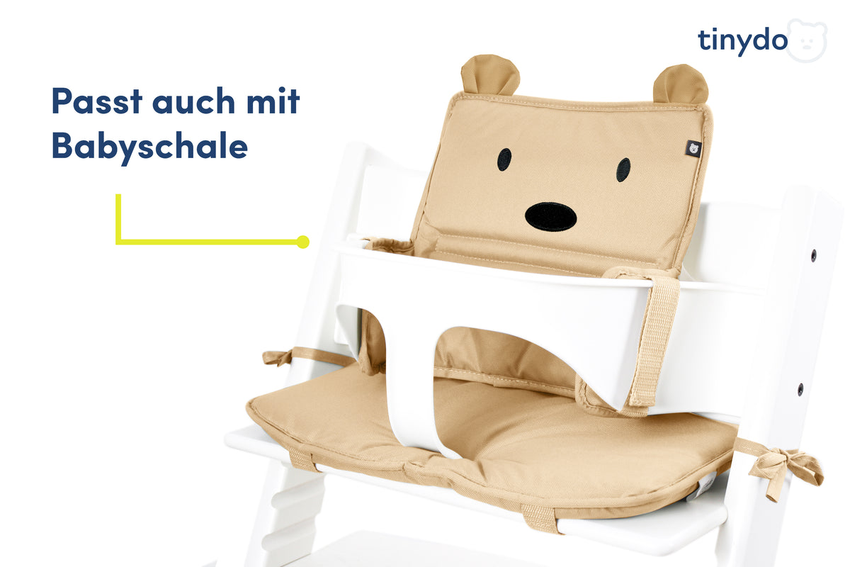 Tinydo Sitzkissen im Bärchendesign passend für Stokke Tripp Trapp mit Babyschale