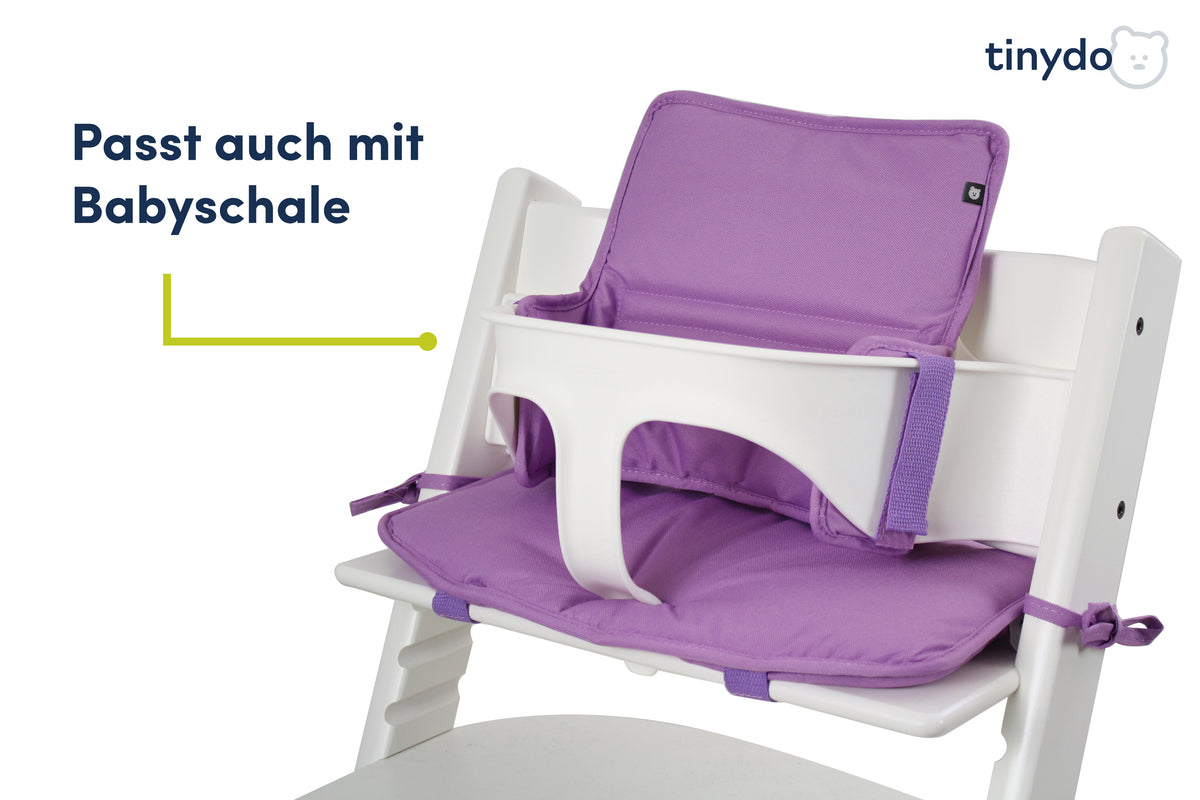 Tinydo Sitzkissen in Violett passend für Stokke Tripp Trapp mit Babyschale